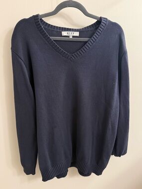 Grey Bandit Navy V-Neck Sweater